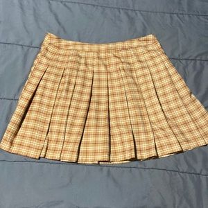 Tan Pleated Skirt